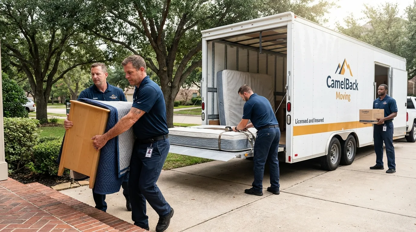 Crew loading residential truck for cross-state move from Fort Washington, PA